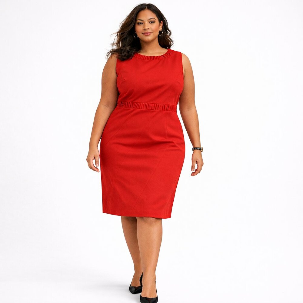 Talbots Rust Orange Wool Blend Sheath Dress 16W NWT Plus Size Fall Work